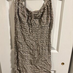 La Hearts Leopard Print Mini Dress